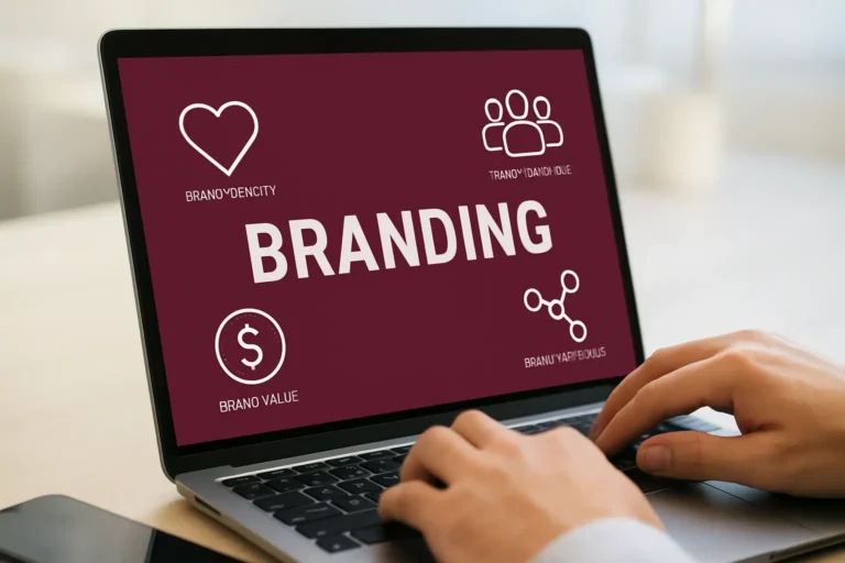 branding in action on laptop