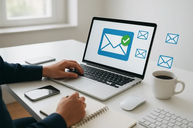 modern office email marketing focus